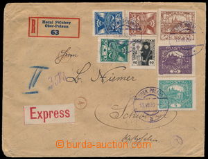 192549 - 1920 heavier Reg and Express letter to Germany in/at postal 