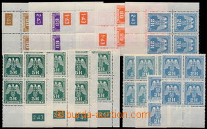 192601 - 1943 Pof.SL24, SL21, SL17, SL16, SL13, sestava 14ks 4-bloků