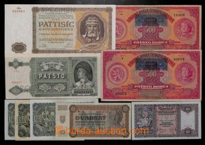 192717 - 1939-1940 Ba.44, 48, 50, 52, 53, N5, sestava 9ks bankovek, v