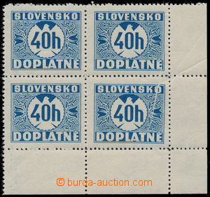 192721 - 1939 Sy.D5Xy, Doplatní 40h modrá bez průsvitky, hladký l
