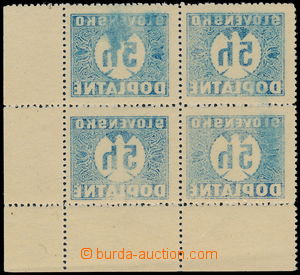 192724 - 1939 Sy.D1Xx, Doplatní 5h modrá s vodorovným rastrem v le