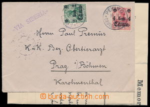192762 - 1912 ČÍNA  dopis adresovaný do Prahy, vyfr. na přední i