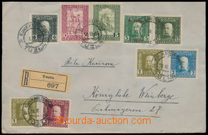 192779 - 1916 R-dopis adresovaný do Čech s bohatou 6-barevnou frank