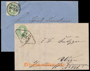 192828 - 1861 sestava 2ks místních skládaných dopisů vyfr. zn. 3