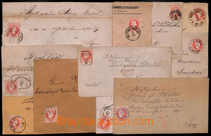 192838 - 1867-1882 sestava 11ks obálek a skládaných dopisů vyfr. 
