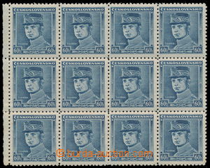 192881 - 1939 Sy.1, Blue Štefánik 60h, marginal block-of-12; viewin