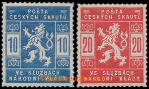 192963 - 1918 Pof.SK1a + SK2a, 10h light blue + 20h light red; both m