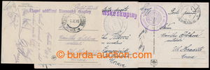193000 - 1919 SLOVENSKO  sestava 3ks pohlednic adres. do Uherského H