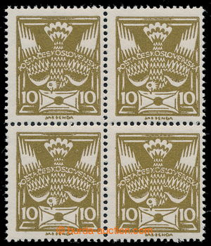 193027 -  Pof.146C, 10h olive as blk-of-4, comb perforation 14 - hori