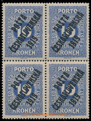 193040 -  Pof.82, Malé číslice 10K, 4-BLOK (!), typy přetisků I,
