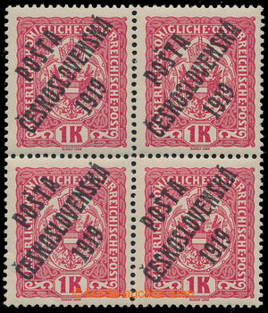 193041 -  Pof.47a, Znak 1K červená, 4-BLOK, černý přetisk, vše 