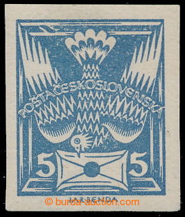 193056 -  Pof.143N R, 5h light blue imperforated, retouch I/5 RB, ret
