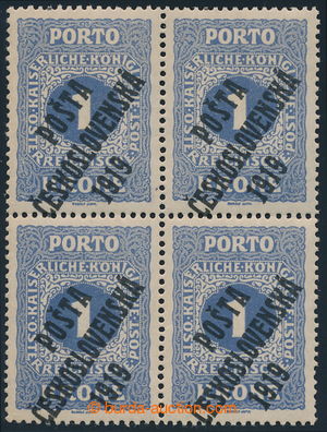 193102 -  Pof.80, Malé číslice 1K, 4-blok, levá dolní známka I.