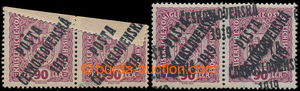 193142 -  Pof.46 VV + 46 Pd+Ob, Znak 90h fialová, 1x 2-páska s pře