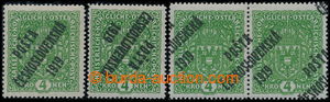 193146 -  Pof.50I, comp. 4 pcs of Coat of arms 4 Koruna light green, 