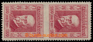 193151 - 1923 Pof.177, Jubilee 100h red, vertical pair with omitted h
