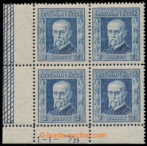 193160 - 1925 Pof.191B, Gravure 2CZK blue, type I., wmk P7, LL block 