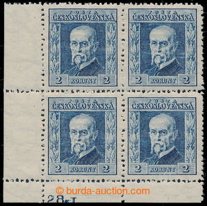 193161 - 1925 Pof.191B, Gravure 2CZK blue, type I., wmk P5, LL block 