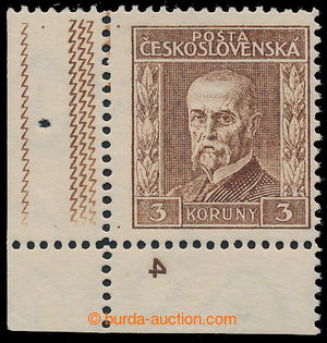 193164 - 1925 Pof.198, Rytina 3Kč hnědá, III. typ, průsvitka P8, 