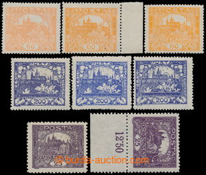 193207 -  set of 8 stamps, contains: a) Pof.11D, 25h violet, 2 pcs, 1