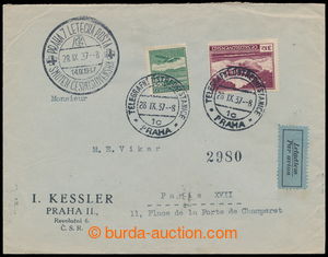 193249 - 1937 PRAHA - PAŘÍŽ,  firemní Let-dopis do Paříže vyfr