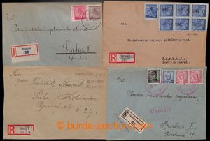 193305 - 1945 comp. 8 pcs of Reg letters with various provisory cance
