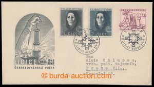 193308 - 1947 ministerial FDC M 3/47, Lidice, mounted stamp. Pof.453-