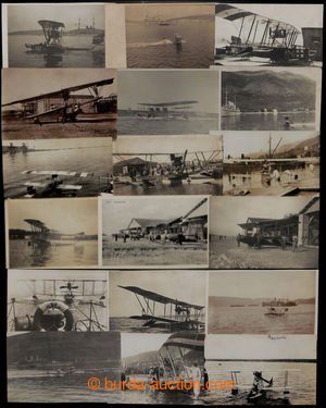 193319 - 1914-1918 HYDROPLÁNY  velmi zajímavá partie 18ks čb foto