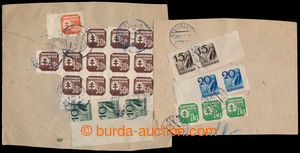 193329 - 1943 comp. of 2 cut-squares franked with. newspaper stmp in 