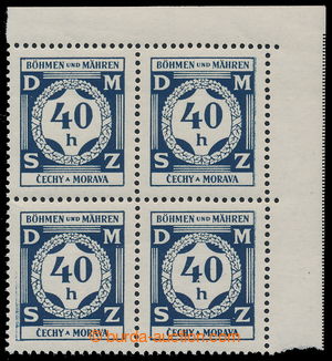 193342 - 1941 Pof.SL2, the first issue 40h grey-blue, UR corner blk-o