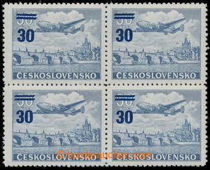 193346 - 1949 Pof.L32 ST, overprint provisory 30/50Kč, block of four