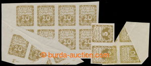 193401 - 1919 Pof.DL1VV, 2VV, 4VV, Ornament 5h, pair with folded pape