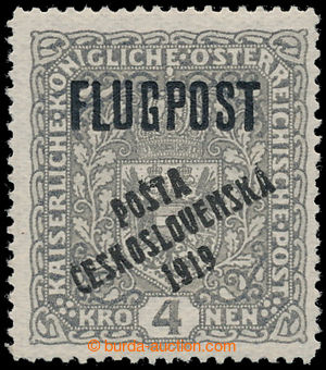 193446 -  Pof.54, Air with overprint 4 K grey / black, overprint type
