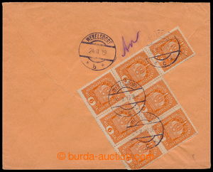 193536 - 1919 ISSUE 1916 Reg letter sent in/at I. postal rate, franke