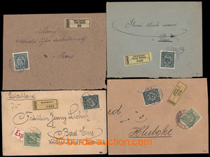 193550 - 1918 ISSUE 1916 comp. of 4 Reg letters franked with Austrian