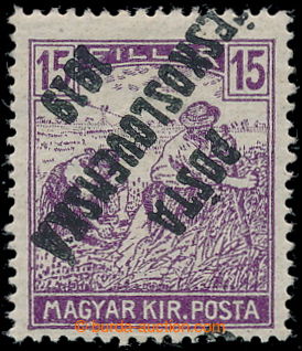 193590 -  Pof.106 Pp, 15f violet, INVERTED overprint; exp. Hefer BPP 