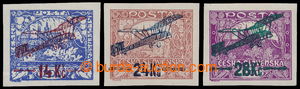 193609 -  Pof.L1-L3, I. provisional air mail stmp., complete imperfor
