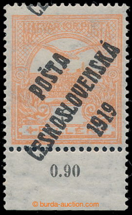 193627 -  Pof.91, 3f oranžová, II. typ přetisku, krajový kus s po