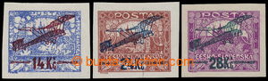 193671 -  Pof.L1-L3, I. provisional air mail stmp., complete imperfor