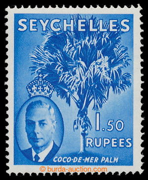 193801 - 1952 SG.169b, Jiří VI. 1,50Rp modrá Palm s průsvitkou cr