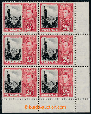 193819 - 1938 SG.229, 229a, rohový 6-blok, Jiří VI., vlevo nahoře