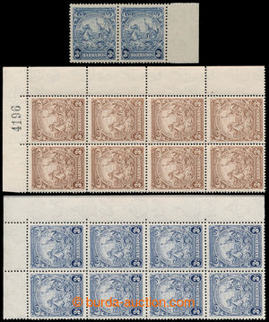 193836 - 1938 SG.252ba, 252ca, Znak kolonie 3P hnědá, 8-blok s výz
