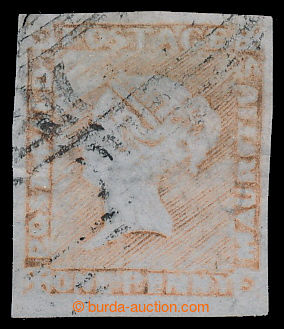 193841 - 1848-1859 SG.16, červený Mauritius POST PAID red / bluish,