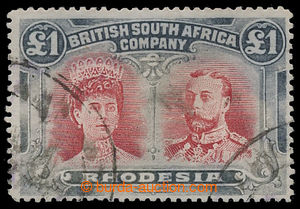 193848 - 1910 SG.179, Double Head £1 red / black, perforace 15; 