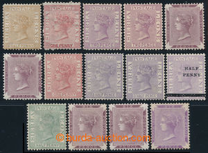193874 - 1872-1885 SG.7, 16, 18(2x), 19, 25, 35, Victoria, 14 stamps 