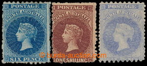 193886 - 1870-1873 SG.96, 98, 106, Victoria 6P bright blue, 1Sh chest