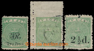 193889 - 1876- SG.29, 36, 71, 3x Crown and V.R. 3P zelená, s různý