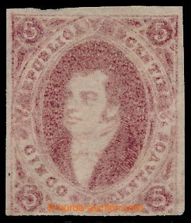 193898 - 1867 Mi.14b, Rivadavia 5C rosa, vydání bez průsvitky; vel