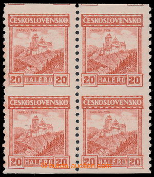 193907 -  Pof.216, Castles 20h orange, coil- without watermark, block