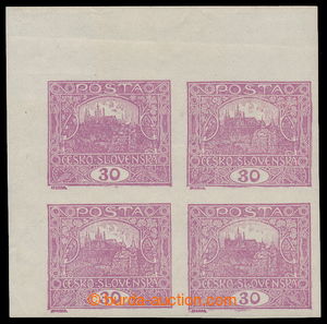 193970 -  Pof.13N, 30h light violet, upper left corner block-of-4 wit